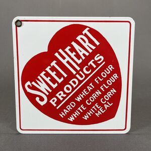 Vintage Sweetheart Products Porcelain Metal Advertising Sign Country Store